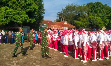 Koramil 0104/Cimanuk Kodim 0601/Pandeglang Dukung Penuh Lomba Gerak Jalan HUT Ke-80 RI Kecamatan Cimanuk