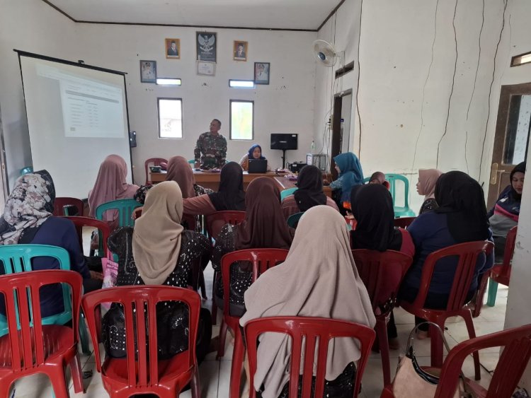 Danramil 0111/Pagelaran Kodim 0601/Pandeglang, Apresiasi Kegiatan Pembinaan Kader UPT Puskesmas Patia di Desa Idaman