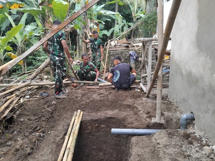 Satgas TMMD ke-126 Kodim 0601/Pandeglang Laksanakan Penggalian Tempat Penampungan Jambanisasi Rumah Tidak Layak Huni (RTLH)