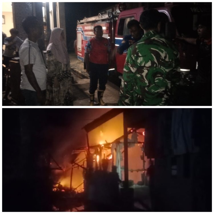 Babinsa Koramil 0108/Bojong Turun Langsung Tangani Kebakaran Rumah Warga di Desa Banyumas