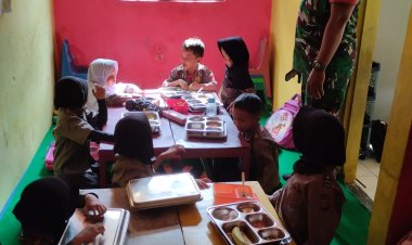 KEGIATAN PENDAMPINGAN MAKAN BERGIZI GRATIS (MBG) OLEH BABINSA KORAMIL 0105/MANDALAWANGI