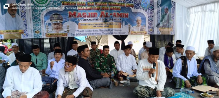 Babinsa Koramil 0116/Cikeusik Hadiri Pengajian Bulanan Tingkat Kecamatan Cikeusik