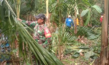 Babinsa Koramil 0111/Pagelaran, Bersama Poktan Lakukan Gerakan Penanganan (GERNANG) Dampak Perubahan Iklim