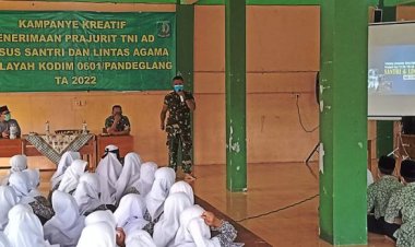 Kesempatan Bagi Para Santri, Kodim 0601/Pandeglang Kampanyekan penerimaan calon prajurit TNI AD khususnya dari kalangan Santri atau Lintas Agama Tahun 2022