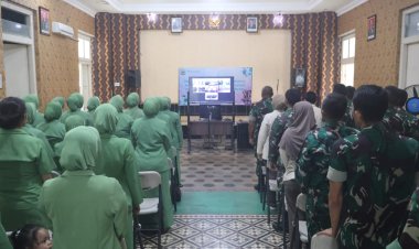 Anggota Kodim 0601/Pandeglang Ikuti Pengarahan KASAD Secara Daring