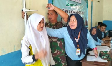 Koramil 0111/Pagelaran Dampingi Kegiatan Cek Kesehatan Gratis UPT Puskesmas Patia 2025