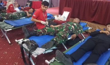 Kodim 0601/Pandeglang Laksanakan Kegiatan Donor Darah dalam Rangka HUT Ke-80 Palang Merah Indonesia