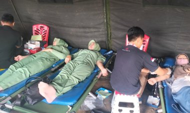 Kodim 0601 Pandeglang Gelar Donor Darah dan Pengobatan Gratis Warnai HUT ke-80 TNI