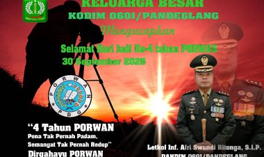 Dandim 0601/Pandeglang Letkol Inf Afri Swandi Ritonga, S.I.P. Ucapkan Selamat HUT ke-4 PORWAN