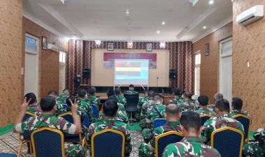Komandan Kodim 0601/Pandeglang Bersama Babinsa Ikuti Zoom Meeting Arahan Bapak Wakil Panglima TNI Tentang Pembangunan Koperasi Desa Merah Putih