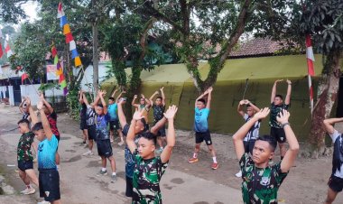 Anggota Satgas TMMD ke-126 Laksanakan Senam Pagi Bersama untuk Jaga Kebugaran dan Kesehatan Tubuh