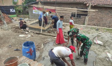 Satgas TMMD ke-126 Kodim 0601/Pandeglang Bersama Warga Laksanakan Pembuatan Bak Penampungan Air dari Sumur Bor