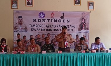 BABINSA KORAMIL 0104/CIMANUK HADIRI KEGIATAN PELEPASAN PESERTA JAMBORE CABANG PANDEGLANG TAHUN 2025