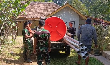Satgas TMMD ke-126 Kodim 0601/Pandeglang Laksanakan Persiapan Pemasangan Toren Air di Lokasi Sumur Bor Titik ke-3