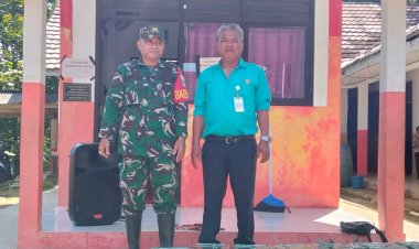 Babinsa Koramil 0111/Pagelaran Dampingi Pendistribusian Program Makan Bergizi Gratis (MBG) di Kecamatan Pagelaran dan Patia Kabupaten Pandeglang