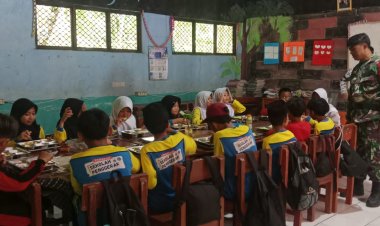 Babinsa Bojong Dampingi Kegiatan MBG Selera Rasa Bojong Yayasan Hilmatul Madani