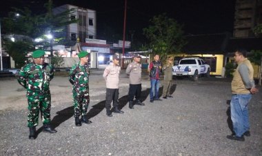 Apel Patroli Gabungan Babinsa Koramil 0110/Labuan Bersama Unsur Keamanan di Mapolsek Labuan