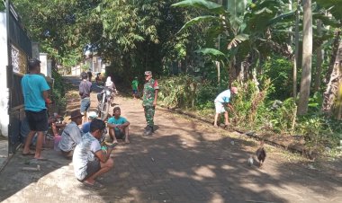 KORAMIL 0110/LABUAN JUMAT BERSIH DI DESA RANCATEREUP