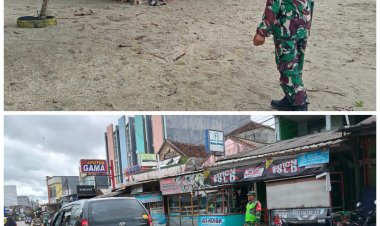 Anggota Babinsa Koramil 0115/Cimanggu Laksanakan Pengamanan Tempat Wisata dan Pasar Rakyat