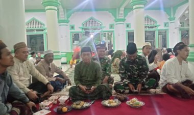 Anggota Babinsa Koramil 0113/Cibaliung Hadiri Tabligh Akbar Peringatan Isra Mi’raj Nabi Muhammad SAW 1447 H di Masjid Al-Ishlah