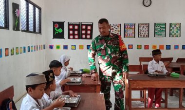 Pendampingan Program Makan Bergizi Gratis (MBG) oleh Babinsa Koramil 0105/Mandalawangi