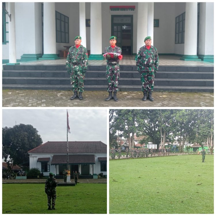 Anggota Kodim 0601/Pandeglang Gelar Upacara Bendera Merah Putih, Tanamkan Disiplin dan Jiwa Nasionalisme Prajurit