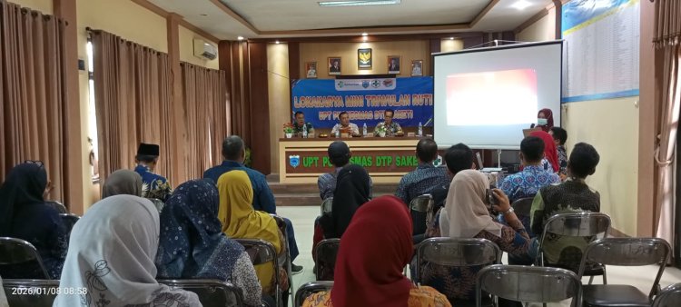 Peltu Bahtiar Anggota Batuud Koramil 0107/Saketi Hadiri Lokakarya Mini Triwulan UPT Puskesmas DTP Saketi