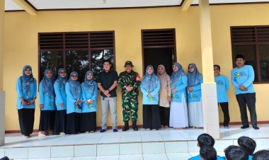 Sertu Risman Harahap Babinsa Koramil 0102/Cadasari Berikan Motivasi dan Latihan PBB kepada Siswa Yayasan Muta’alimin Cigudang Koranji