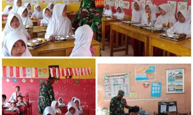 Serka Altaupik Babinsa Koramil 0105/Mandalawangi Laksanakan Pendampingan Program Makan Bergizi Gratis (MBG) di Kecamatan Mandalawangi