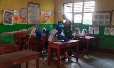 Serka Altaupik Babinsa Koramil 0105/Mandalawangi Laksanakan Pendampingan Program Makan Bergizi Gratis (MBG) di Kecamatan Mandalawangi