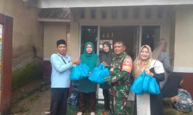 Serda Hamdan Mulyadi Babinsa Koramil 0107/Saketi Dampingi Penyaluran Program Makan Bergizi Gratis (MBG) Yayasan Intishar Bersama Gigih