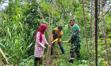 Pelda Yuliyandri Melaksanakan Kegiatan Komsos dan Pengukuran Lahan KDMP oleh Babinsa Koramil 0102/Cadasari