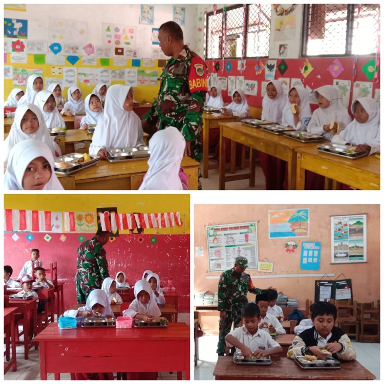 Serka Altaupik Babinsa Koramil 0105/Mandalawangi Laksanakan Pendampingan Program Makan Bergizi Gratis (MBG) di Kecamatan Mandalawangi