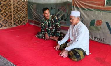 Babinsa Koramil 0104/Cimanuk Laksanakan Anjangsana ke Penggilingan Padi di Desa Dalembalar