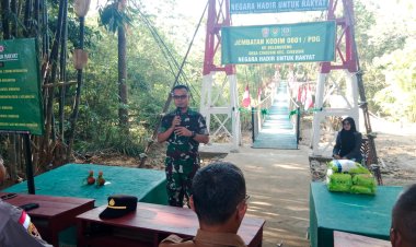 Dandim 0601/Pandeglang Pimpin Peresmian Jembatan Gantung Garuda di Desa Cikeusik, Bukti Kehadiran Negara untuk Rakyat