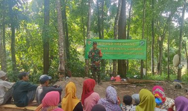 Danramil 0113/Cibaliung Laksanakan Ground Breaking Pembangunan Jembatan Perintis Garuda Tahap III & IV di Wilayah Kodim 0601/Pandeglang