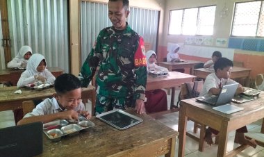 Babinsa Koramil 0105/Mandalawangi Laksanakan Pendampingan Program Makan Bergizi Gratis (MBG) di Wilayah Kecamatan Mandalawangi