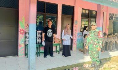 Babinsa Koramil 0102/Cadasari Dampingi Penyaluran Program Makan Bergizi Gratis di Kecamatan Koroncong