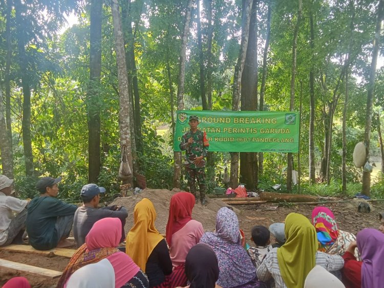Danramil 0113/Cibaliung Laksanakan Ground Breaking Pembangunan Jembatan Perintis Garuda Tahap III & IV di Wilayah Kodim 0601/Pandeglang